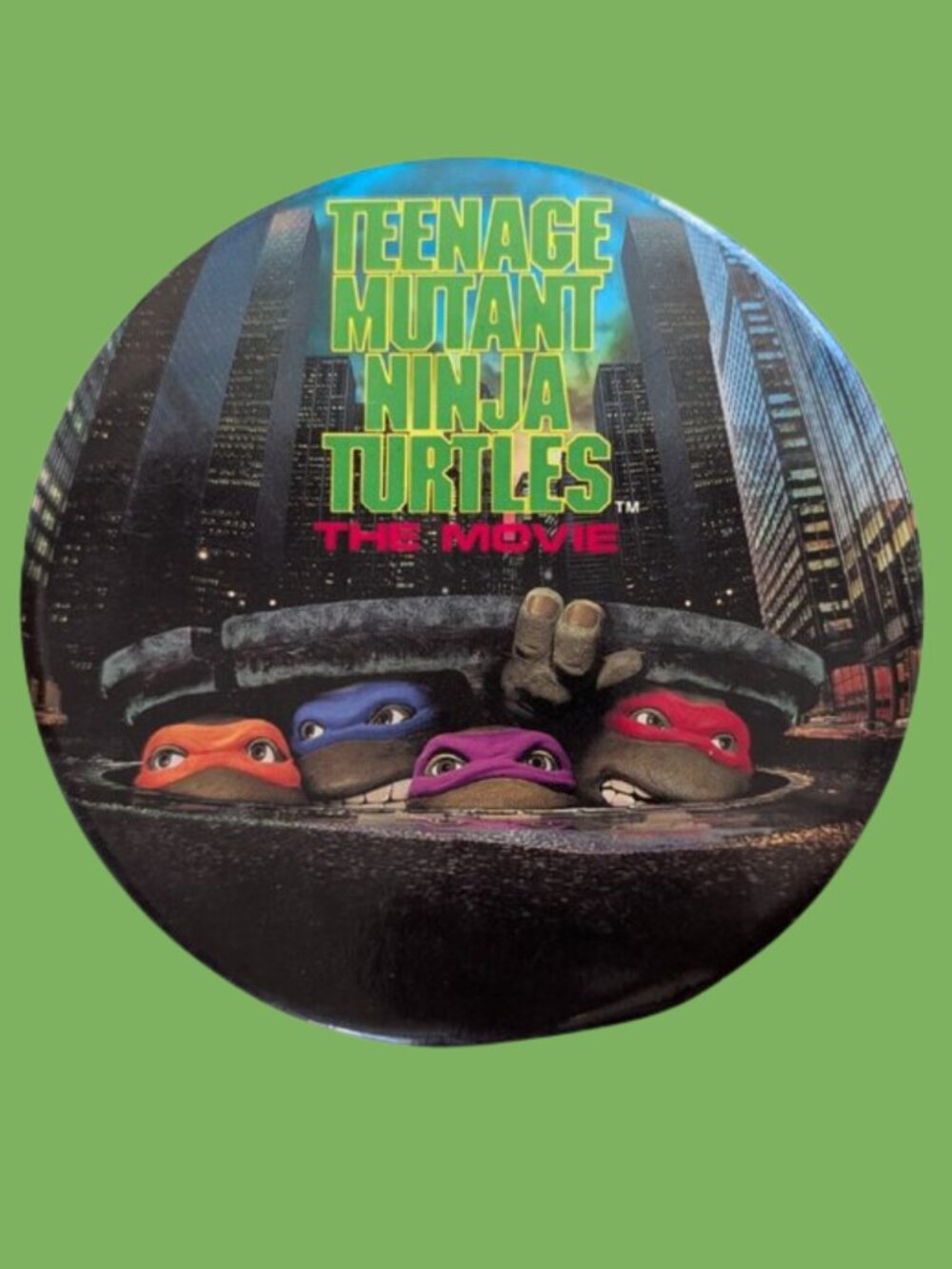 Vintage 1990 Teenage Mutant Ninja Turtle The Movie 5" Button